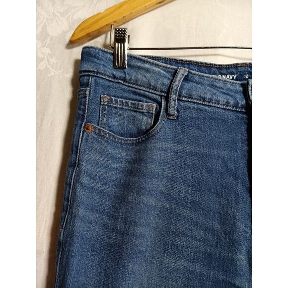 Old Navy Jeans 10 Extra High Rise Kicker Boot Cut Button Fly Secret Slim Pockets - Picture 4 of 14
